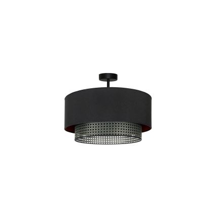 Duolla - Candeeiro integrado BOHO RATTAN 1xE27/15W/230V diâmetro 45 cm preto
