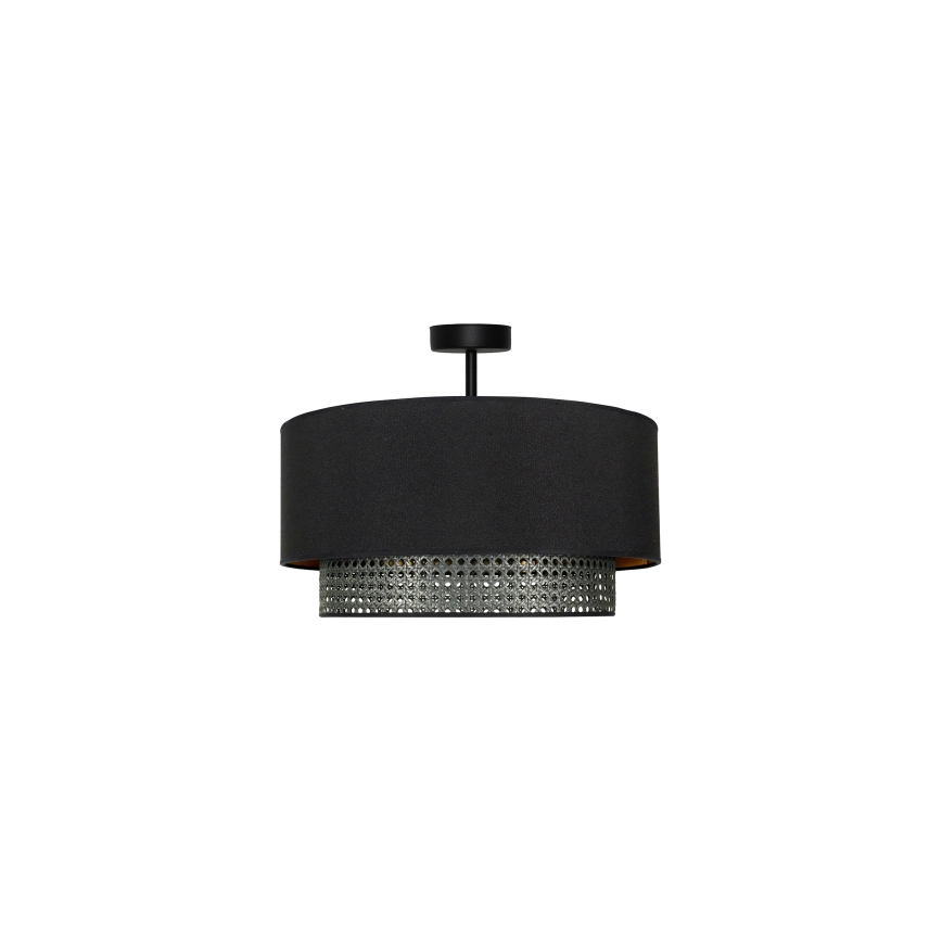 Duolla - Candeeiro integrado BOHO RATTAN 1xE27/15W/230V diâmetro 45 cm preto
