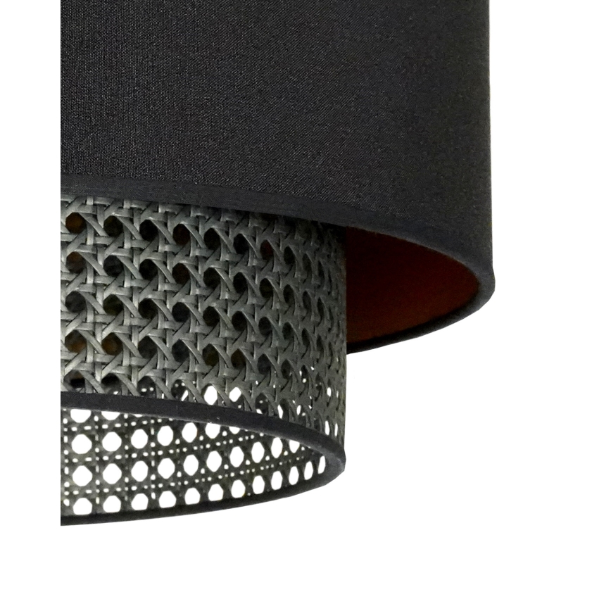 Duolla - Candeeiro integrado BOHO RATTAN 1xE27/15W/230V diâmetro 45 cm preto