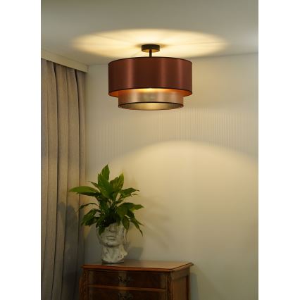 Duolla - Candeeiro integrado COPPER SHINY 1xE27/15W/230V diâmetro 45 cm cobre