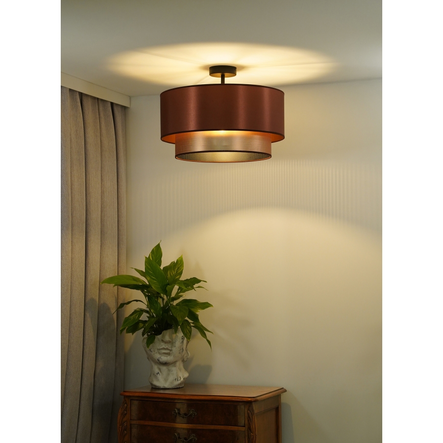 Duolla - Candeeiro integrado COPPER SHINY 1xE27/15W/230V diâmetro 45 cm cobre