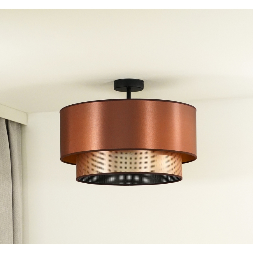 Duolla - Candeeiro integrado COPPER SHINY 1xE27/15W/230V diâmetro 45 cm cobre