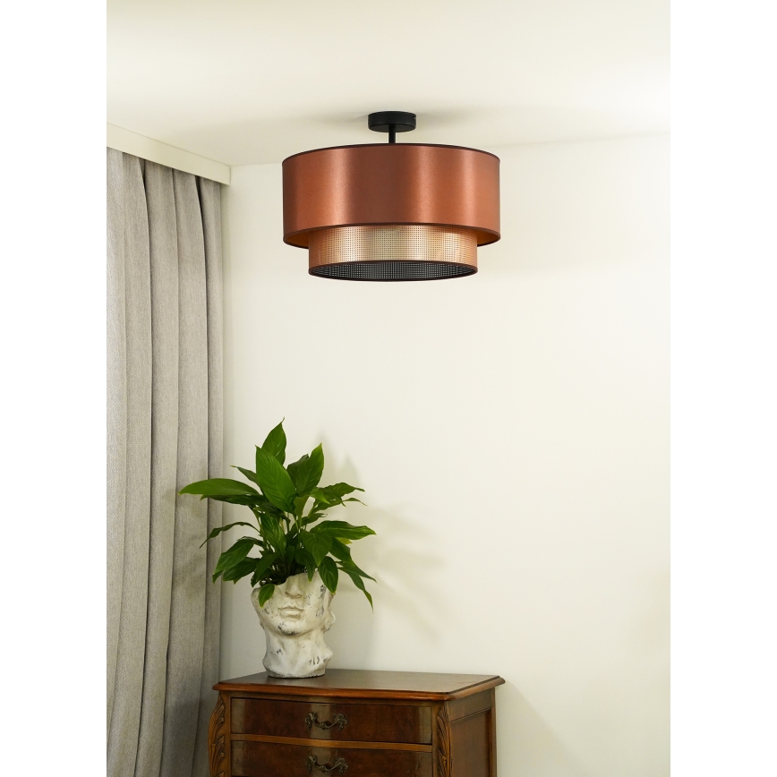Duolla - Candeeiro integrado COPPER SHINY 1xE27/15W/230V diâmetro 45 cm cobre