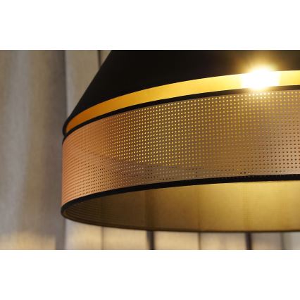 Duolla - Candeeiro integrado COPPER SHINY 1xE27/15W/230V diâmetro 60 cm preto/cobre