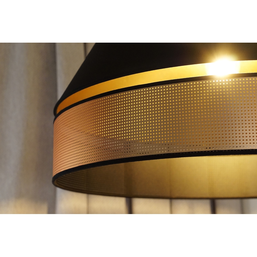 Duolla - Candeeiro integrado COPPER SHINY 1xE27/15W/230V diâmetro 60 cm preto/cobre