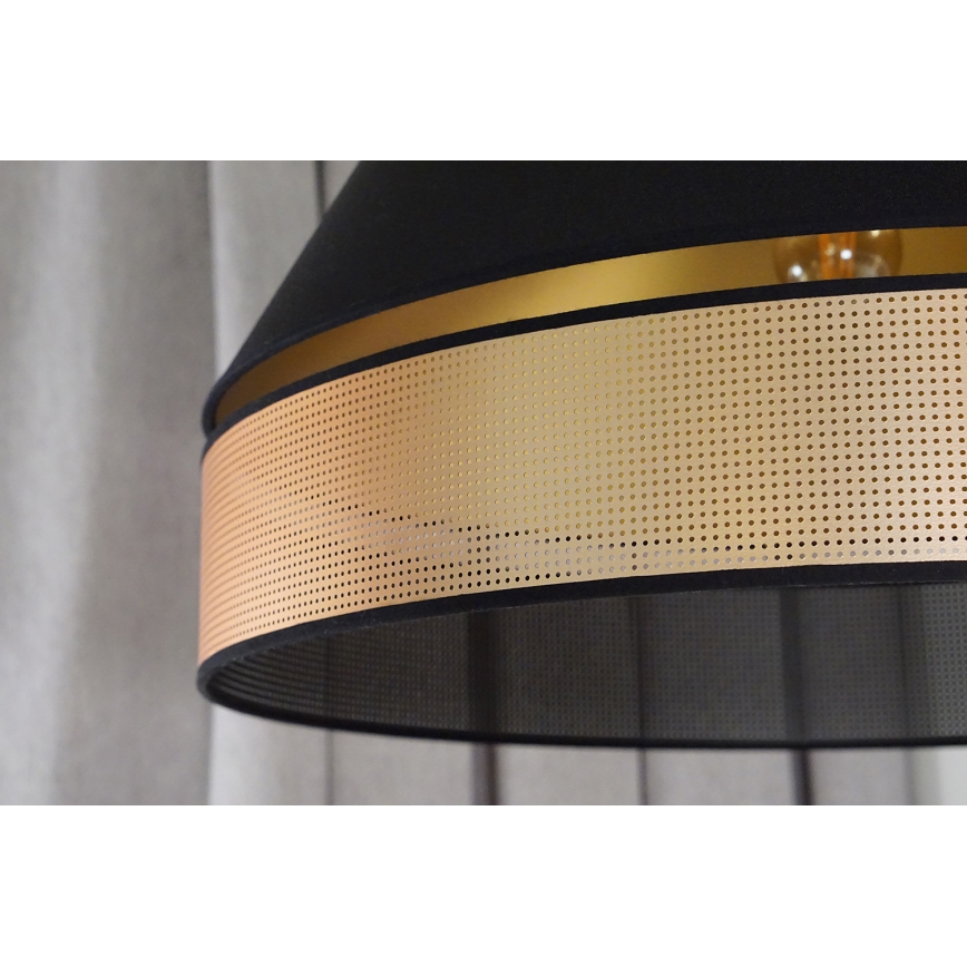 Duolla - Candeeiro integrado COPPER SHINY 1xE27/15W/230V diâmetro 60 cm preto/cobre