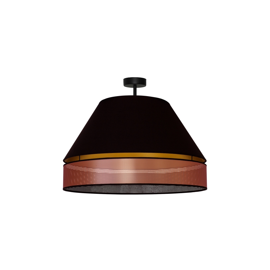 Duolla - Candeeiro integrado COPPER SHINY 1xE27/15W/230V diâmetro 60 cm preto/cobre