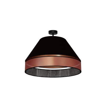 Duolla - Candeeiro integrado COPPER SHINY 1xE27/15W/230V diâmetro 60 cm preto/cobre