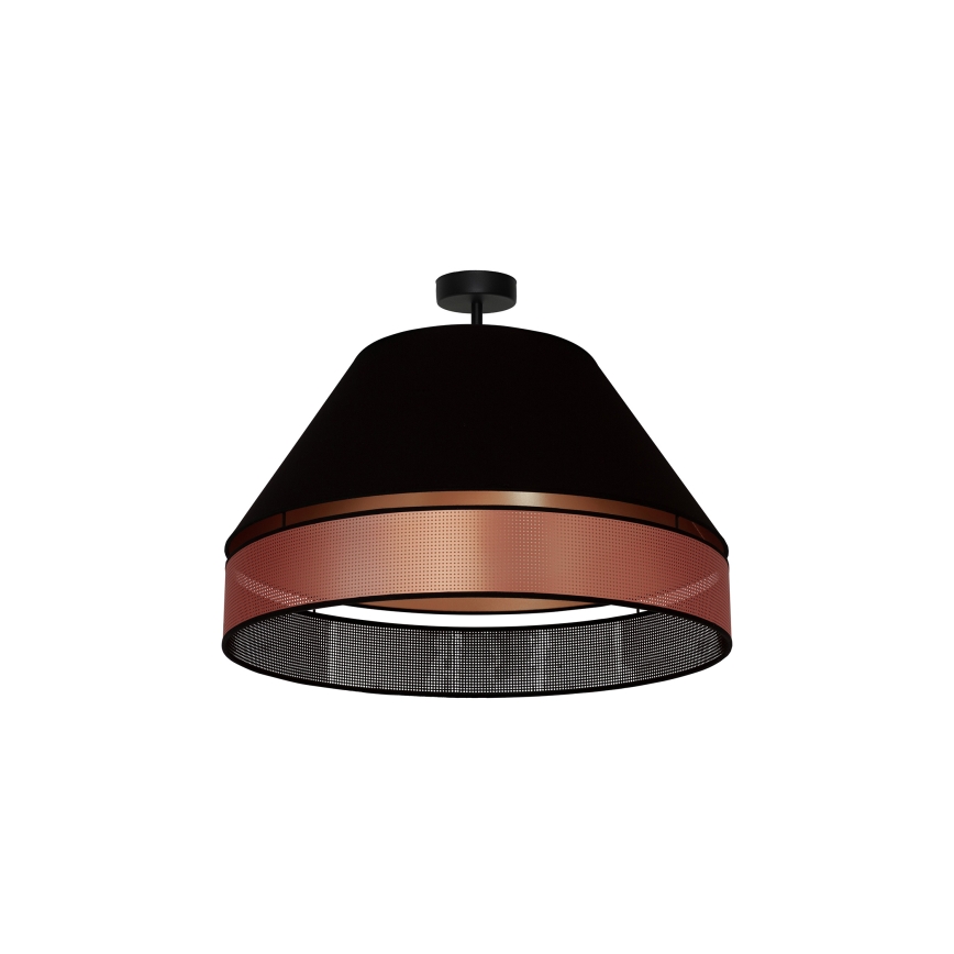 Duolla - Candeeiro integrado COPPER SHINY 1xE27/15W/230V diâmetro 60 cm preto/cobre