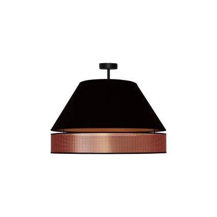 Duolla - Candeeiro integrado COPPER SHINY 1xE27/15W/230V diâmetro 60 cm preto/cobre