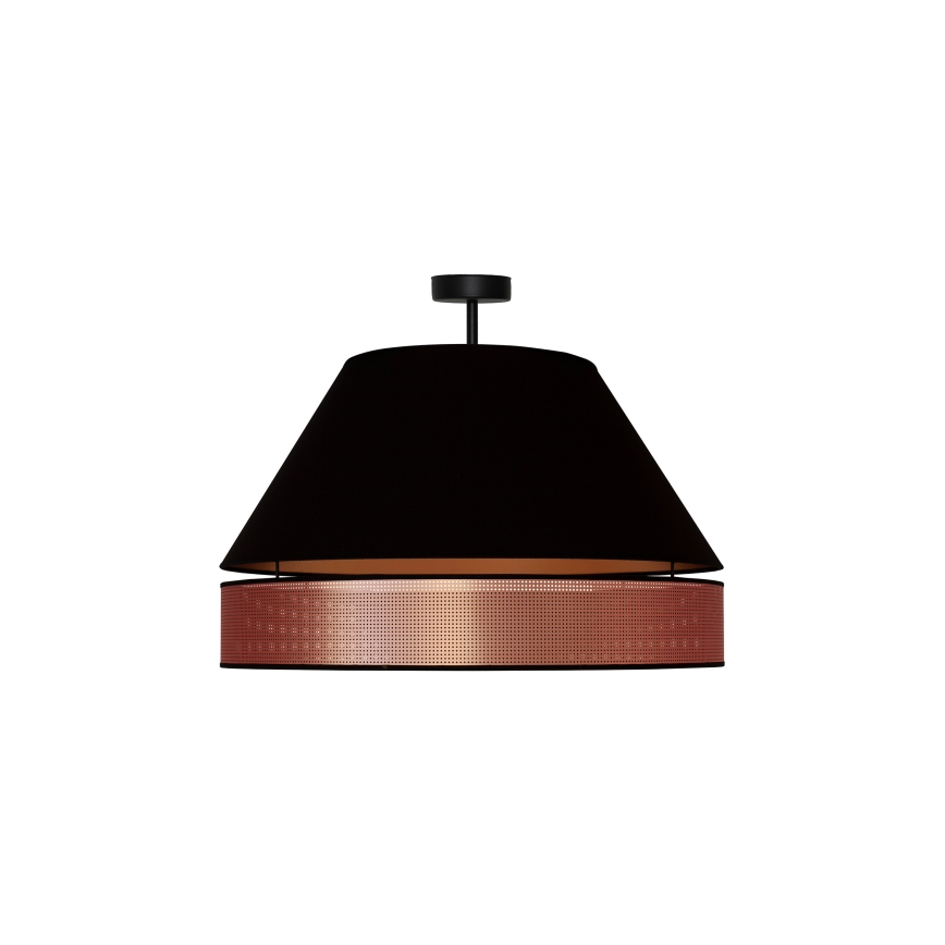 Duolla - Candeeiro integrado COPPER SHINY 1xE27/15W/230V diâmetro 60 cm preto/cobre