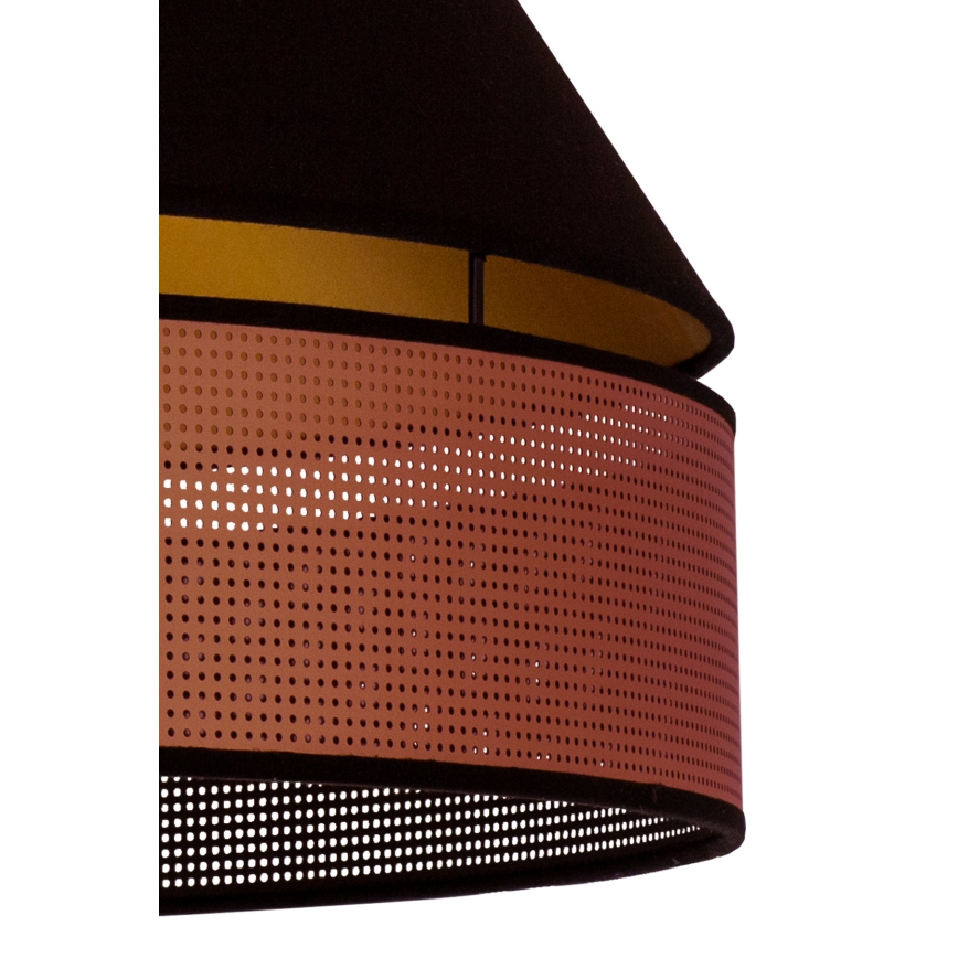 Duolla - Candeeiro integrado COPPER SHINY 1xE27/15W/230V diâmetro 60 cm preto/cobre