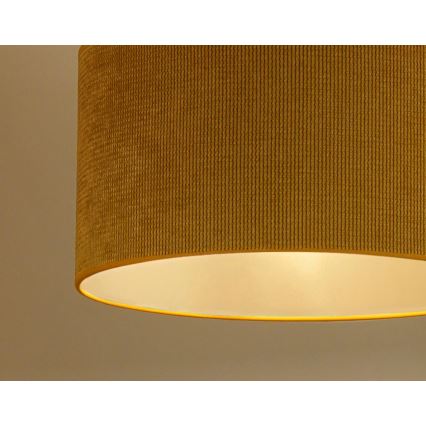 Duolla - Candeeiro integrado CORDUROY 1xE27/15W/230V diâmetro 40 cm amarelo