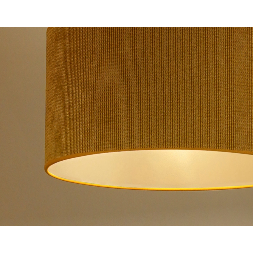 Duolla - Candeeiro integrado CORDUROY 1xE27/15W/230V diâmetro 40 cm amarelo