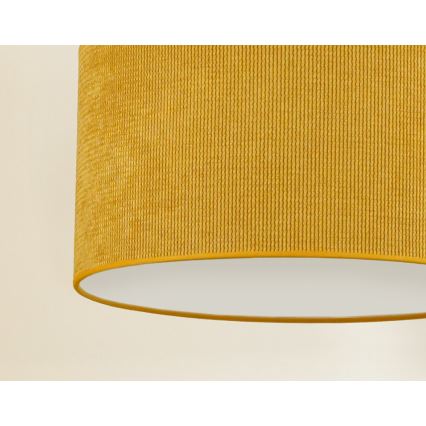 Duolla - Candeeiro integrado CORDUROY 1xE27/15W/230V diâmetro 40 cm amarelo