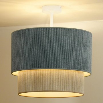 Duolla - Candeeiro integrado CORDUROY 1xE27/15W/230V diâmetro 40 cm azul/bege