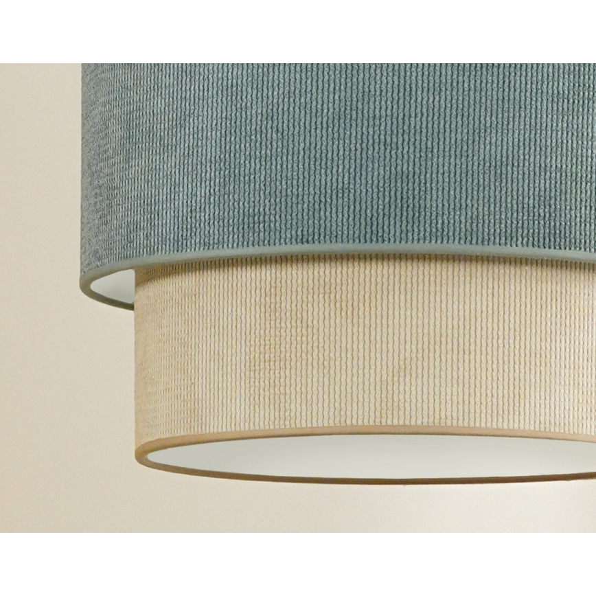 Duolla - Candeeiro integrado CORDUROY 1xE27/15W/230V diâmetro 40 cm azul/bege