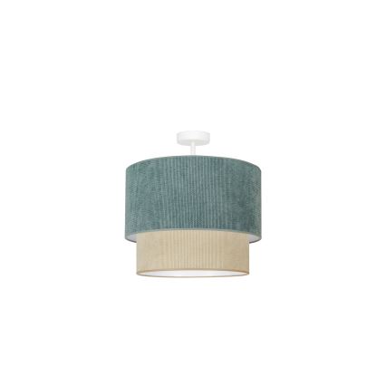 Duolla - Candeeiro integrado CORDUROY 1xE27/15W/230V diâmetro 40 cm azul/bege