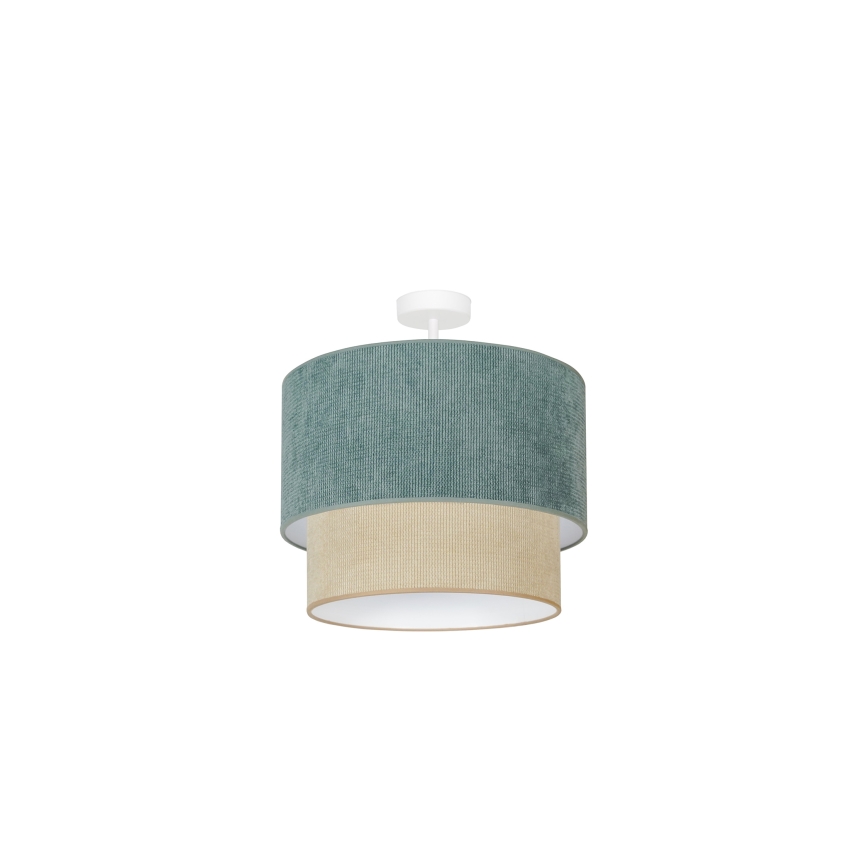 Duolla - Candeeiro integrado CORDUROY 1xE27/15W/230V diâmetro 40 cm azul/bege