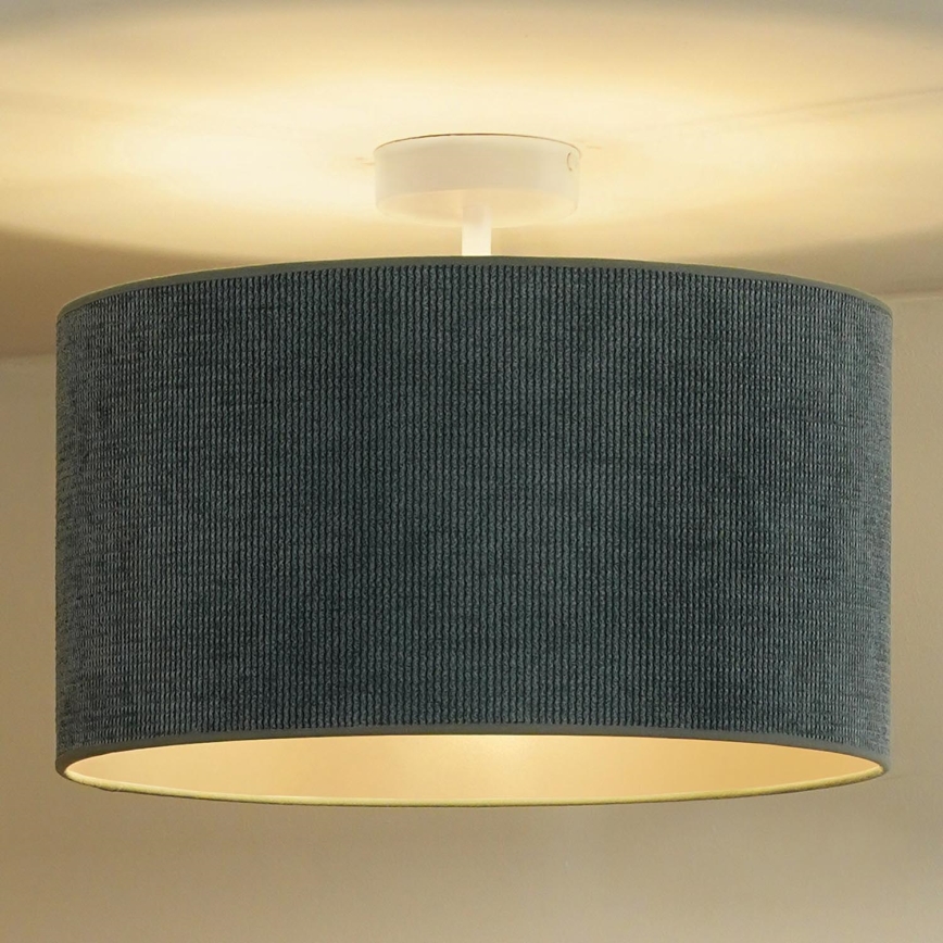 Duolla - Candeeiro integrado CORDUROY 1xE27/15W/230V diâmetro 40 cm azul claro
