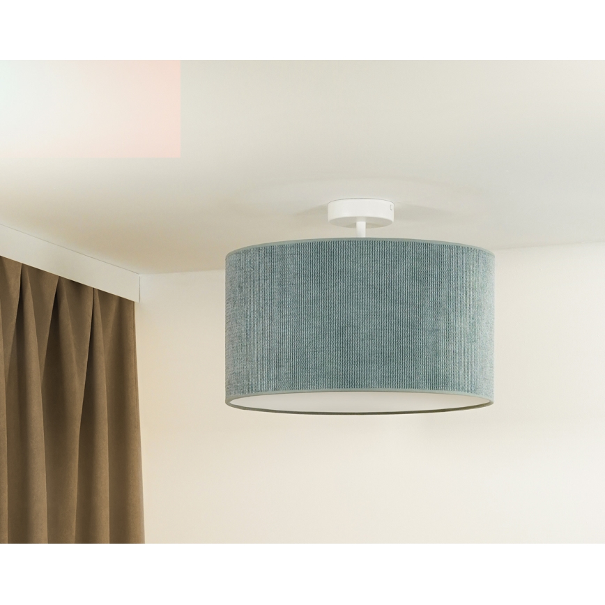 Duolla - Candeeiro integrado CORDUROY 1xE27/15W/230V diâmetro 40 cm azul claro