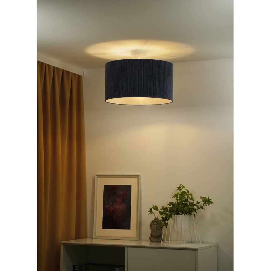 Duolla - Candeeiro integrado CORDUROY 1xE27/15W/230V diâmetro 40 cm azul escuro