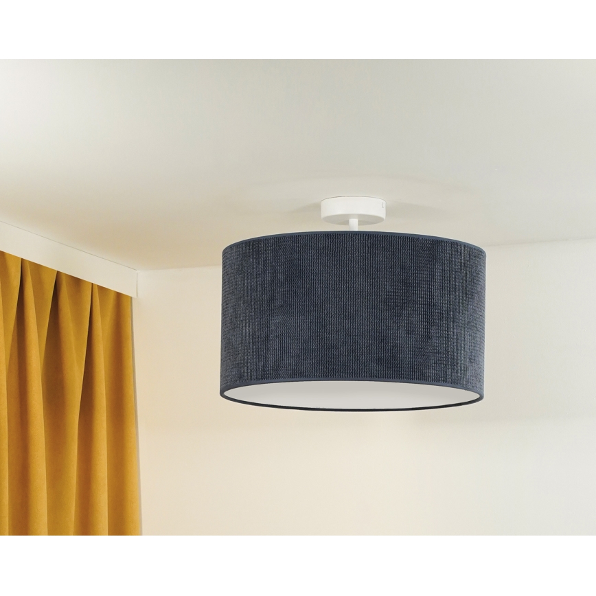 Duolla - Candeeiro integrado CORDUROY 1xE27/15W/230V diâmetro 40 cm azul escuro