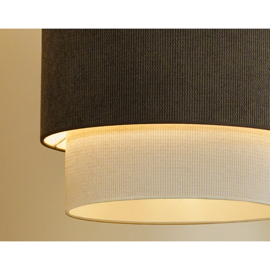 Duolla - Candeeiro integrado CORDUROY 1xE27/15W/230V diâmetro 40 cm castanho/creme