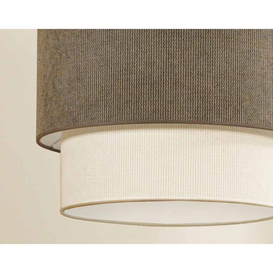 Duolla - Candeeiro integrado CORDUROY 1xE27/15W/230V diâmetro 40 cm castanho/creme