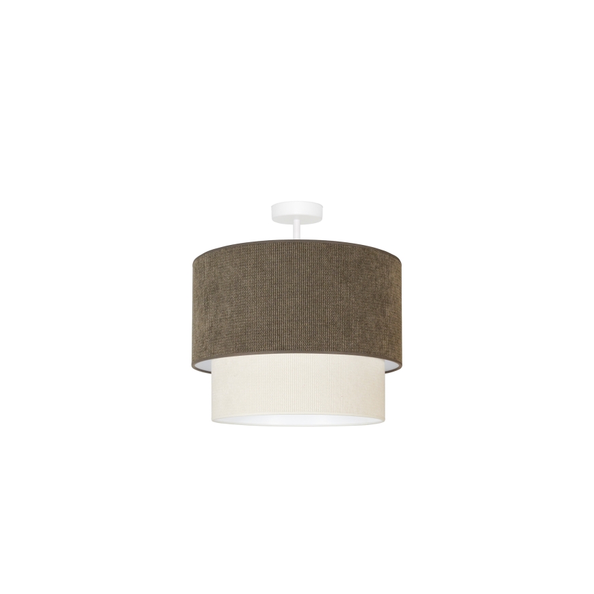 Duolla - Candeeiro integrado CORDUROY 1xE27/15W/230V diâmetro 40 cm castanho/creme