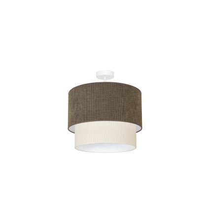 Duolla - Candeeiro integrado CORDUROY 1xE27/15W/230V diâmetro 40 cm castanho/creme