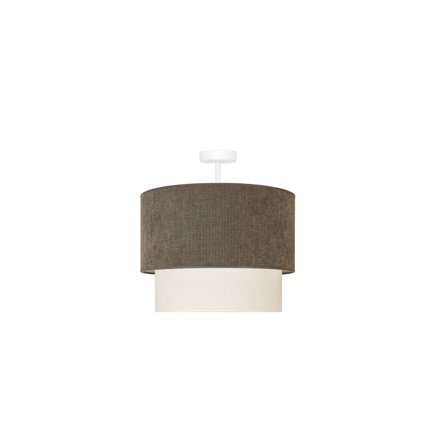 Duolla - Candeeiro integrado CORDUROY 1xE27/15W/230V diâmetro 40 cm castanho/creme