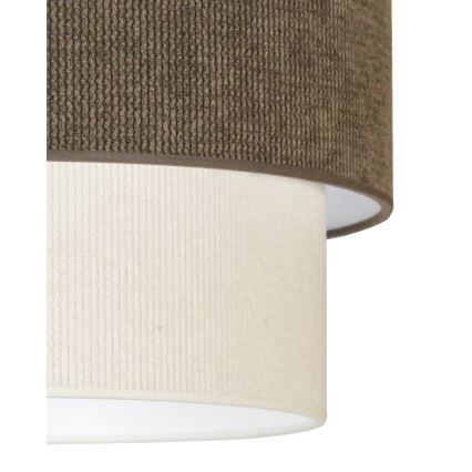 Duolla - Candeeiro integrado CORDUROY 1xE27/15W/230V diâmetro 40 cm castanho/creme