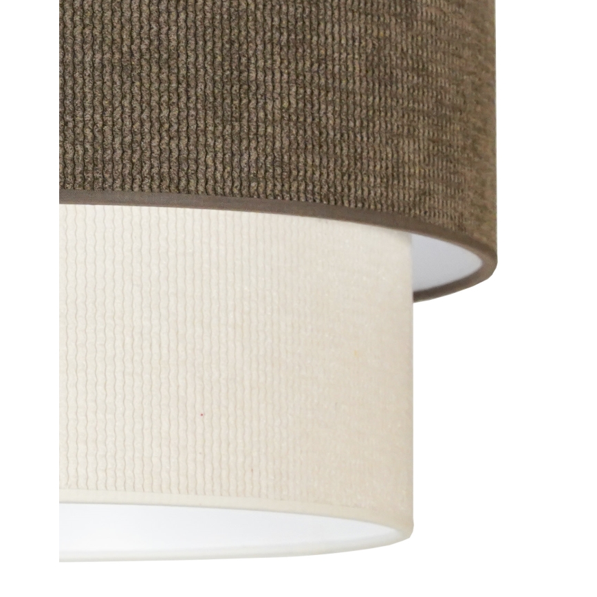 Duolla - Candeeiro integrado CORDUROY 1xE27/15W/230V diâmetro 40 cm castanho/creme