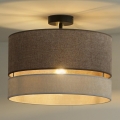 Duolla - Candeeiro integrado DOUBLE 1xE27/15W/230V diâmetro 40 cm castanho/cinzento