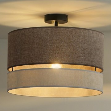 Duolla - Candeeiro integrado DOUBLE 1xE27/15W/230V diâmetro 40 cm castanho/cinzento