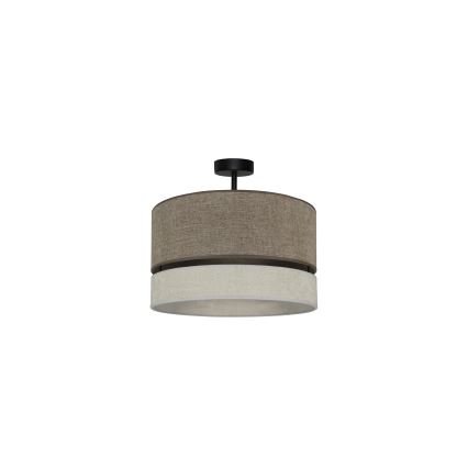 Duolla - Candeeiro integrado DOUBLE 1xE27/15W/230V diâmetro 40 cm castanho/cinzento