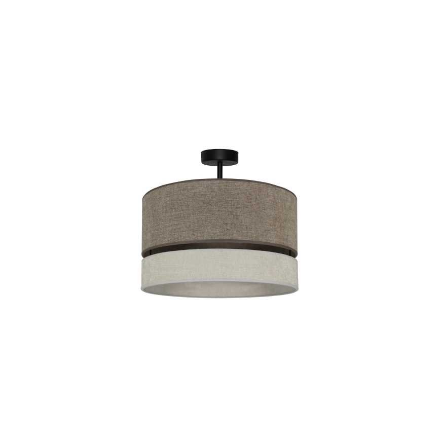 Duolla - Candeeiro integrado DOUBLE 1xE27/15W/230V diâmetro 40 cm castanho/cinzento