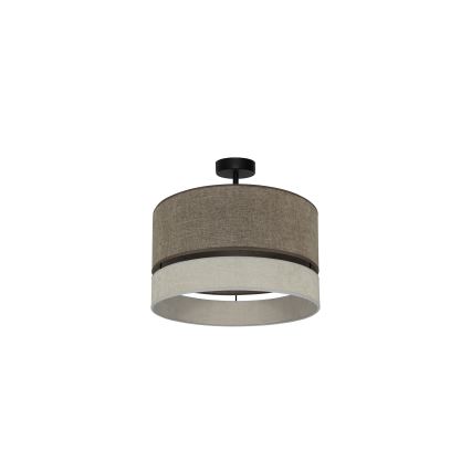 Duolla - Candeeiro integrado DOUBLE 1xE27/15W/230V diâmetro 40 cm castanho/cinzento