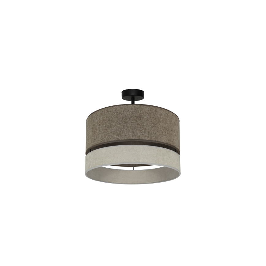 Duolla - Candeeiro integrado DOUBLE 1xE27/15W/230V diâmetro 40 cm castanho/cinzento