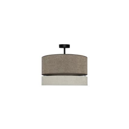 Duolla - Candeeiro integrado DOUBLE 1xE27/15W/230V diâmetro 40 cm castanho/cinzento
