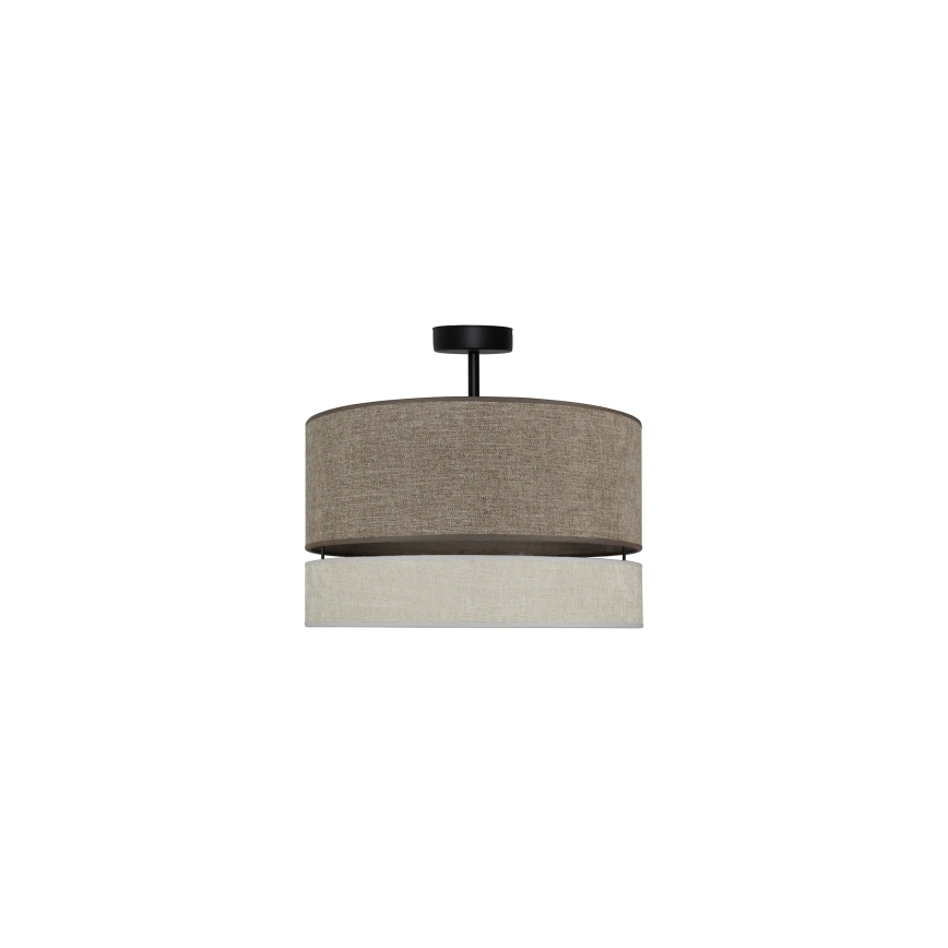 Duolla - Candeeiro integrado DOUBLE 1xE27/15W/230V diâmetro 40 cm castanho/cinzento
