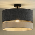 Duolla - Candeeiro integrado DOUBLE 1xE27/15W/230V diâmetro 40 cm cinzento