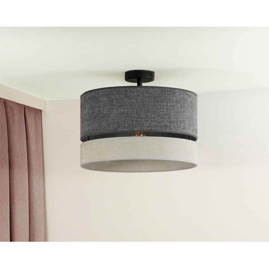Duolla - Candeeiro integrado DOUBLE 1xE27/15W/230V diâmetro 40 cm cinzento