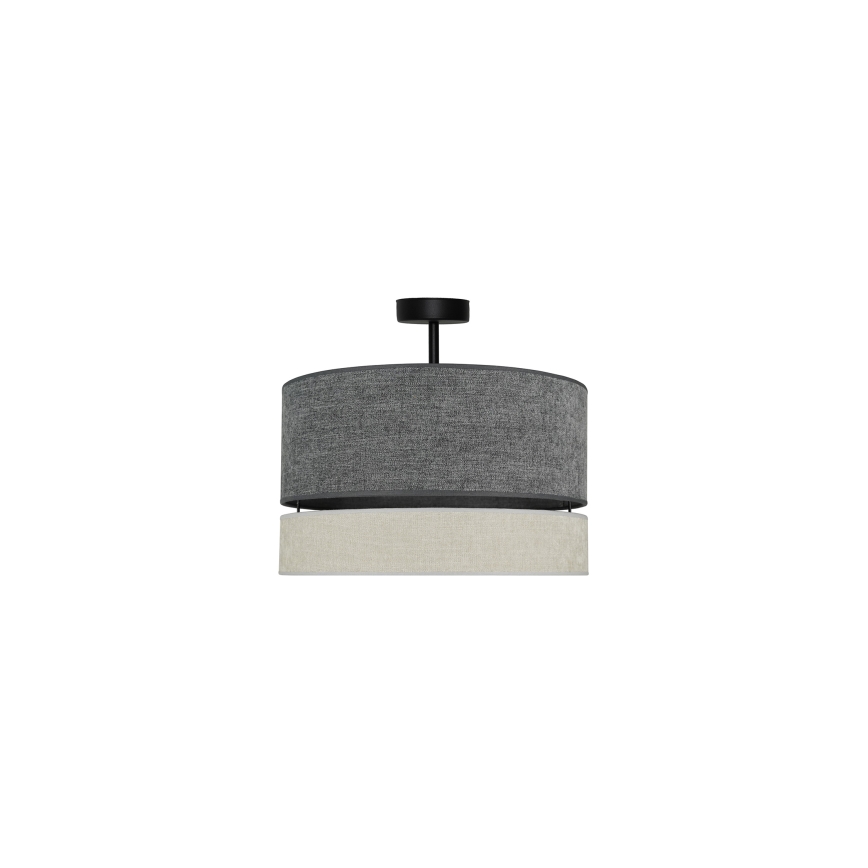 Duolla - Candeeiro integrado DOUBLE 1xE27/15W/230V diâmetro 40 cm cinzento