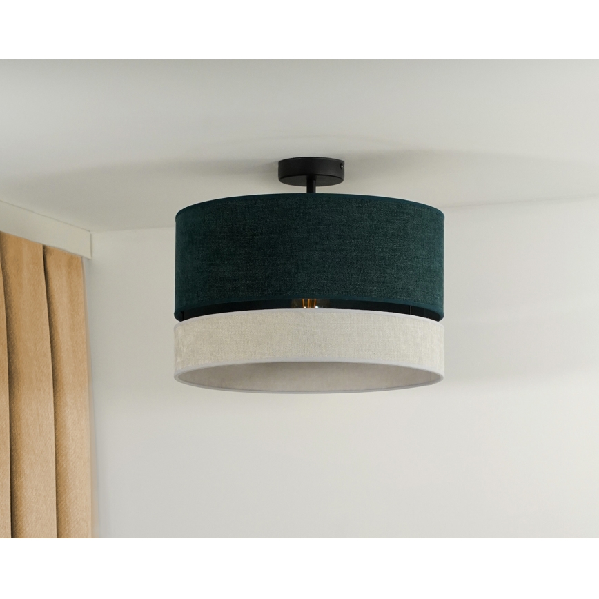 Duolla - Candeeiro integrado DOUBLE 1xE27/15W/230V diâmetro 40 cm verde/cinzento