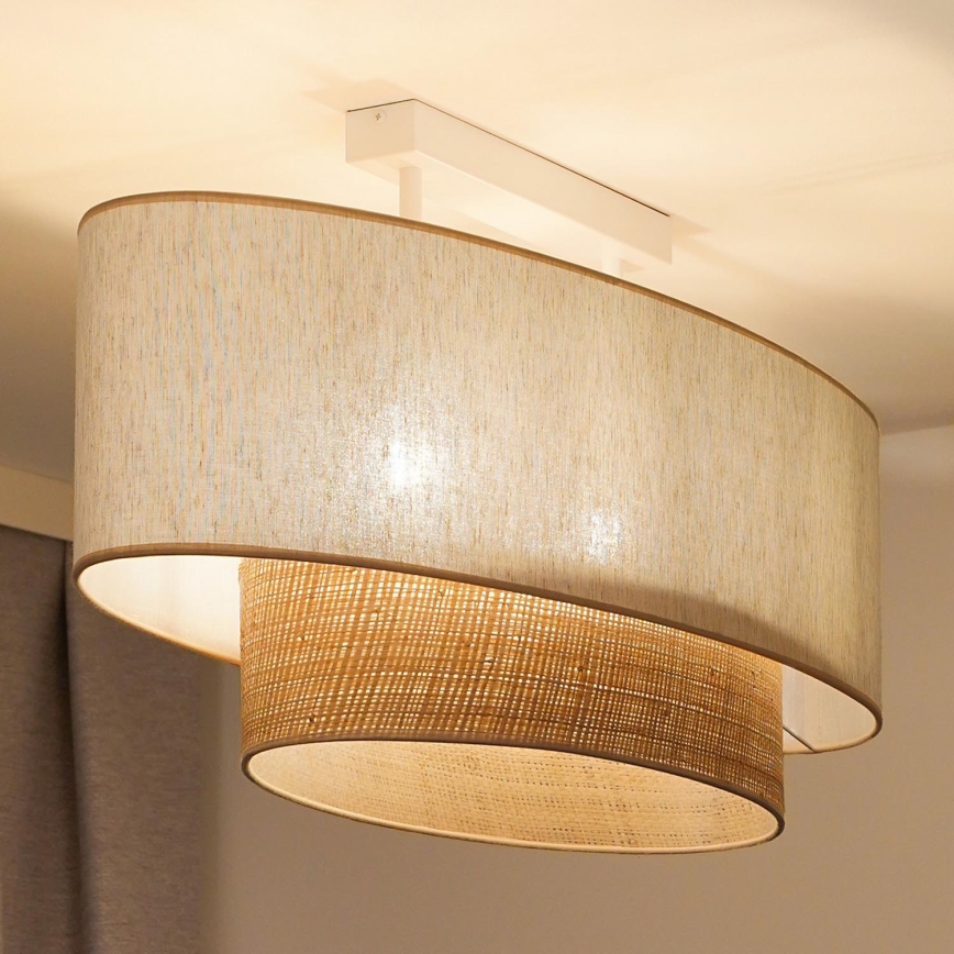 Duolla - Candeeiro integrado DOUBLE OVAL NATURE 2xE27/15W/230V creme/bege