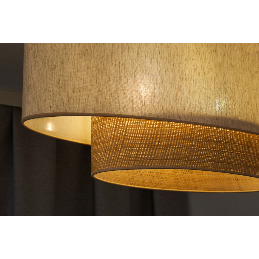 Duolla - Candeeiro integrado DOUBLE OVAL NATURE 2xE27/15W/230V creme/bege
