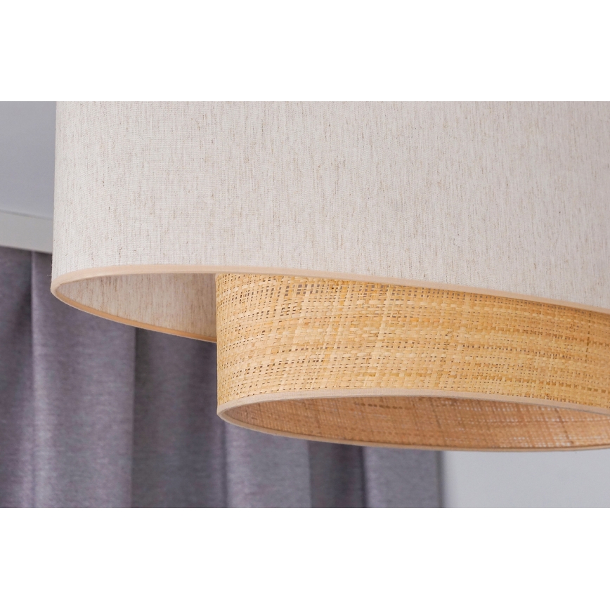 Duolla - Candeeiro integrado DOUBLE OVAL NATURE 2xE27/15W/230V creme/bege