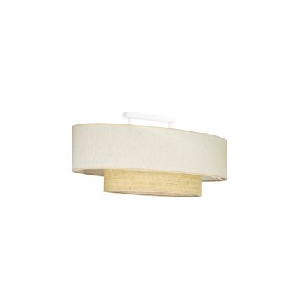 Duolla - Candeeiro integrado DOUBLE OVAL NATURE 2xE27/15W/230V creme/bege